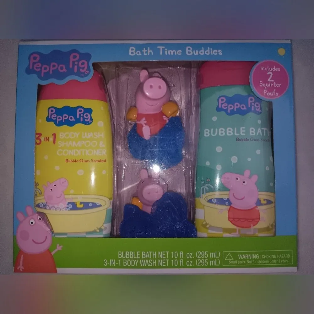 NWOT Peppa Pig bubble gum scented bathtime buddies
